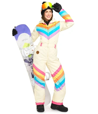 [Complete Outerwear with Boots KIT] - Womens - Tipsy Elves (Retro White | Rainbow)