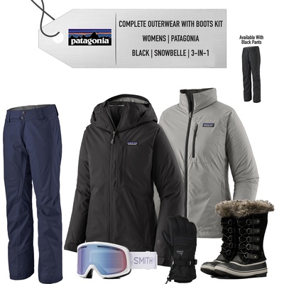 ** REMOVED S24 ** [Complete Outerwear with Boots KIT] - Womens - Patagonia (Black | 3-in-1)