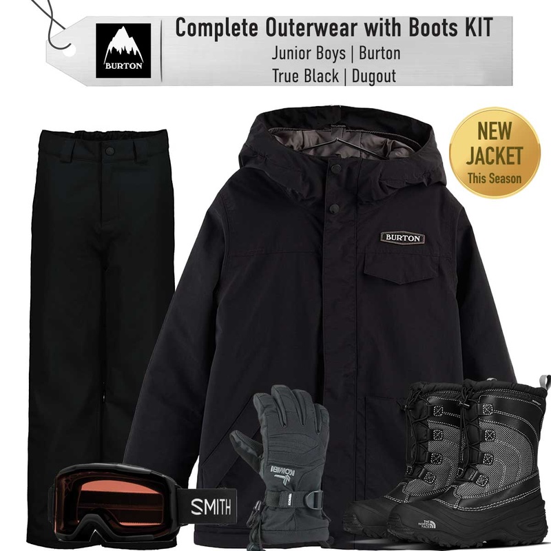 [Complete Outerwear with Boots KIT] - Jr Boys - Burton (True Black | Dugout)
