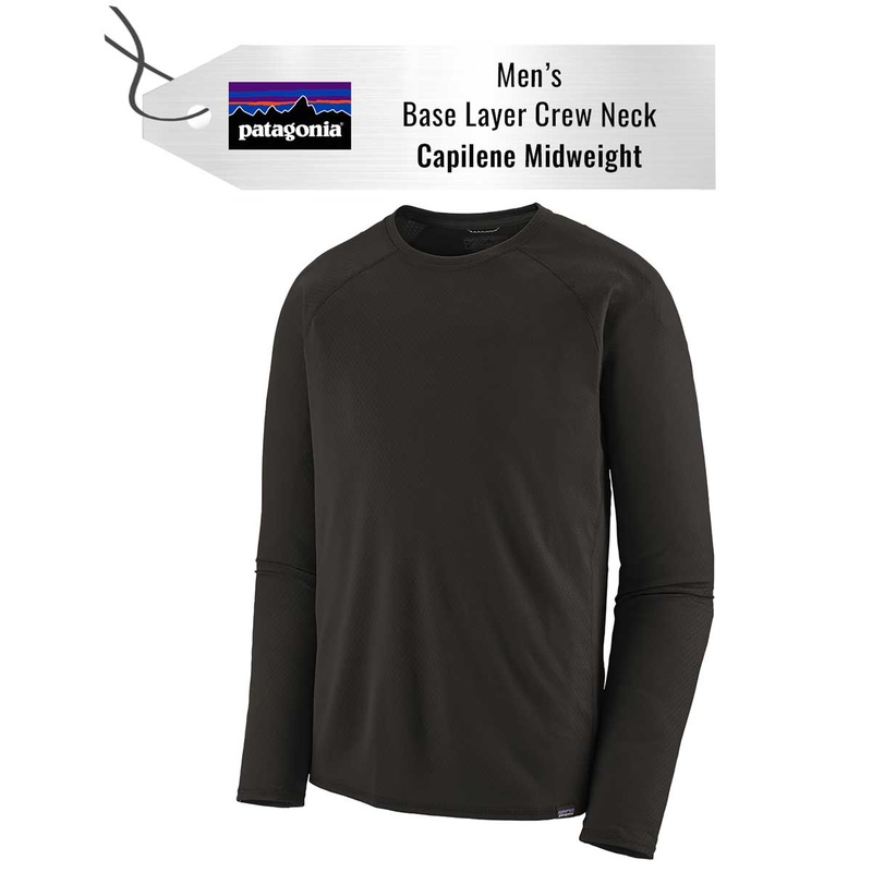 [Base Layer Crew Top] - Mens - Patagonia (Black | Capilene Midweight Crew)