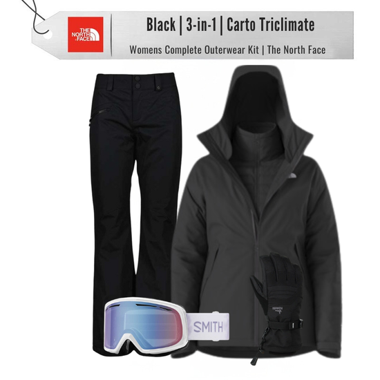 [Complete Outerwear KIT] - Womens - The North Face (Black | 3-in-1 | Carto Triclimate)