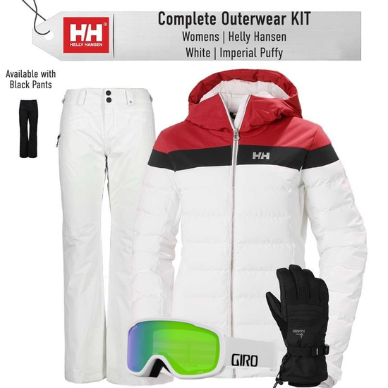 [Complete Outerwear KIT] - Womens - Helly Hansen (White/Red/Black | Imperial Puffy)