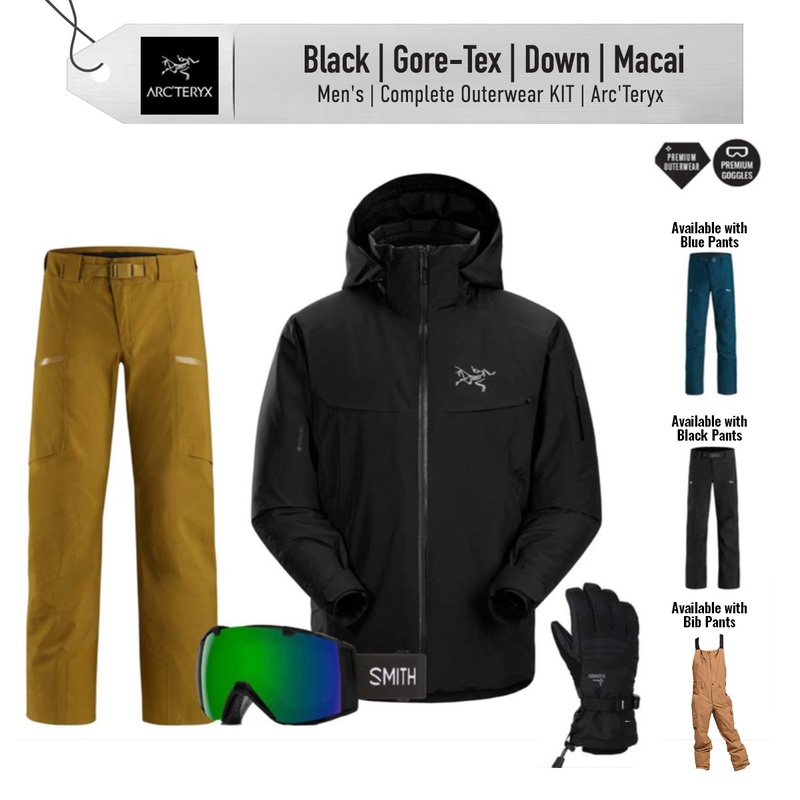 [Complete Outerwear KIT] - Mens - Arc'Teryx (Black | Gore-Tex | Down | Macai)