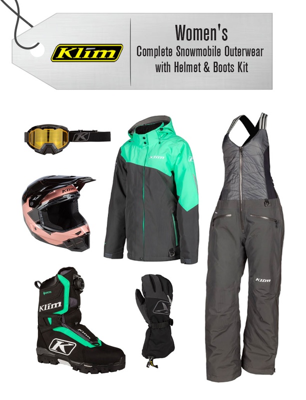** REMOVED S24 ** [Complete Snowmobile Outerwear with Boots & Helmet KIT] - Womens - Klim (Allure)