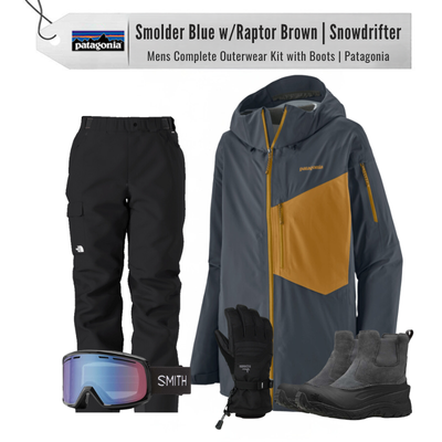 [Complete Outerwear with Boots KIT] - Mens - Patagonia (Smolder Blue w/Raptor Brown | Snowdrifter)