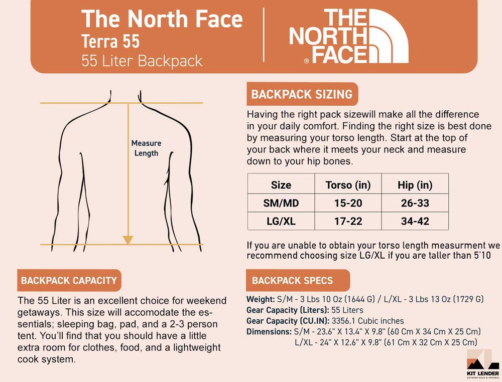 [Backpack] The North Face 55 Liter Terra (Unisex)
