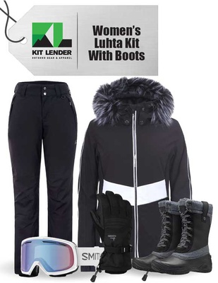 [Complete Outerwear with Boots KIT] - Womens - Luhta (Black with Fur | Jakka)