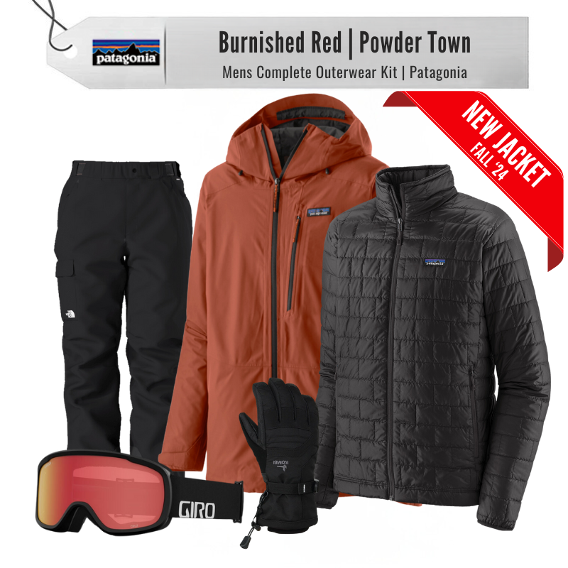 [Complete Outerwear KIT] - Mens - Patagonia (Burnished Red | Powder Town)