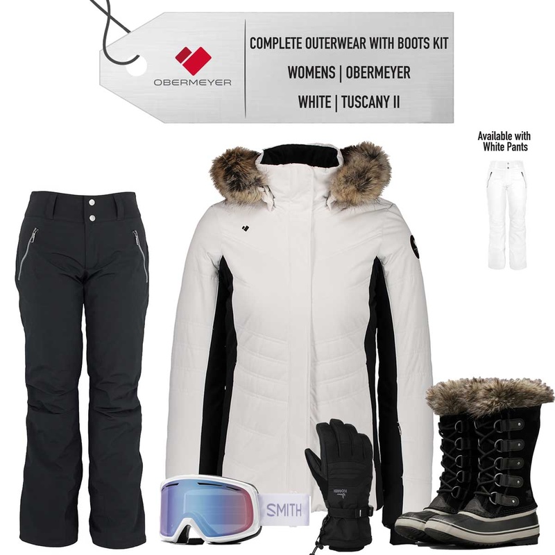 [Complete Outerwear with Boots KIT] - Womens - Obermeyer (White | Fur Hood | Tuscany II)