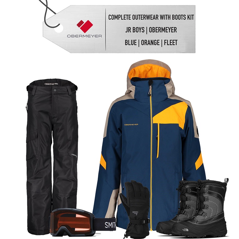 ** REMOVED S24 ** [Complete Outerwear with Boots KIT] - Jr Boys - Obermeyer (Navy / Orange | Fleet)