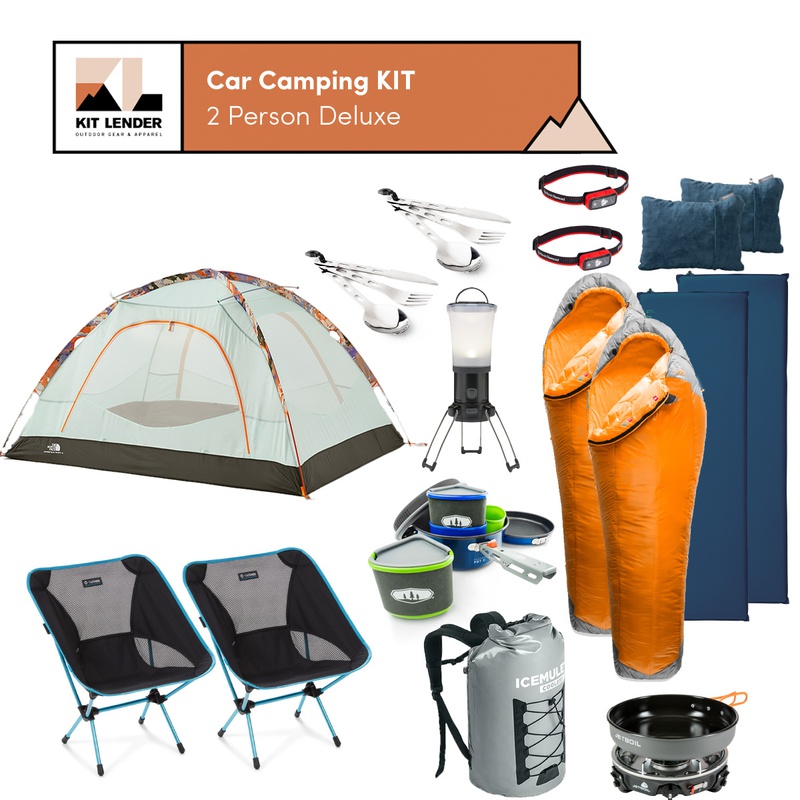 Glamour pulmón Medicinal Car Camping KIT] - 2 Person (Deluxe) | Kit Lender - Simple Ski and  Snowboard Clothing Rentals for Your Next Trip