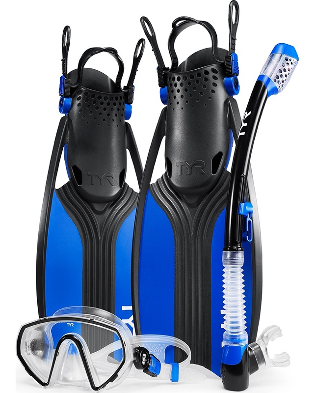 [Snorkel Set] - Unisex - TYR (Mask | Snorkel | Fins | Blue)