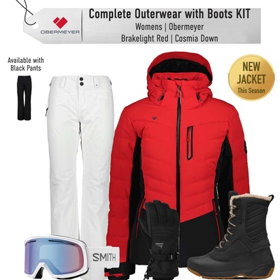 [Complete Outerwear with Boots KIT] - Womens - Obermeyer (Brakelight Red | Cosima Down)