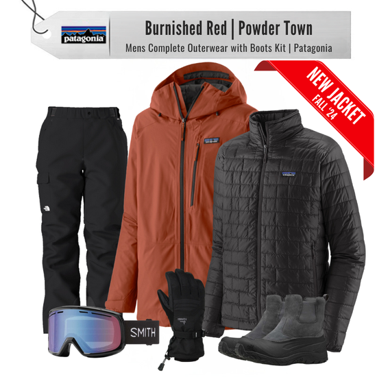 [Complete Outerwear with Boots KIT] - Mens - Patagonia (Burnished Red | Powder Town)