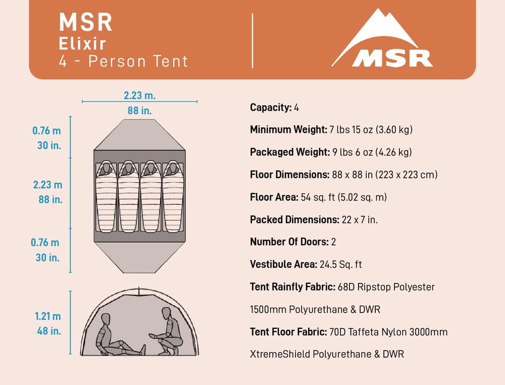 [Tent] - MSR (Elixir 4 Person)