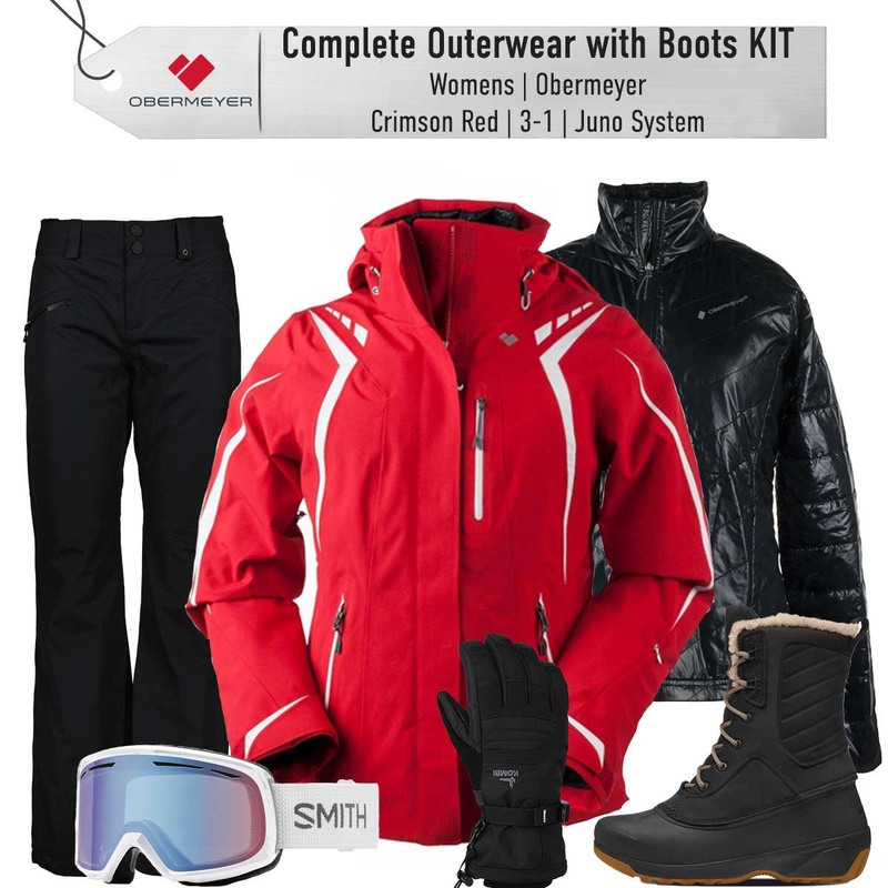 [Complete Outerwear with Boots KIT] - Womens - Obermeyer (Crimson Red | 3-1 | Juno System)