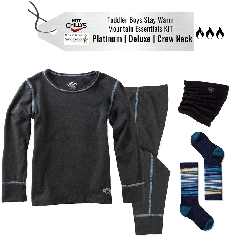 [Stay Warm Mountain Essentials Kit] - Toddler Boys - Hot Chillys (Platinum | Deluxe | Crew)
