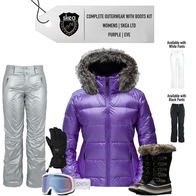 [Complete Outerwear with Boots KIT] - Womens - Skea (Purple | Fur Hood | Eve Parka)