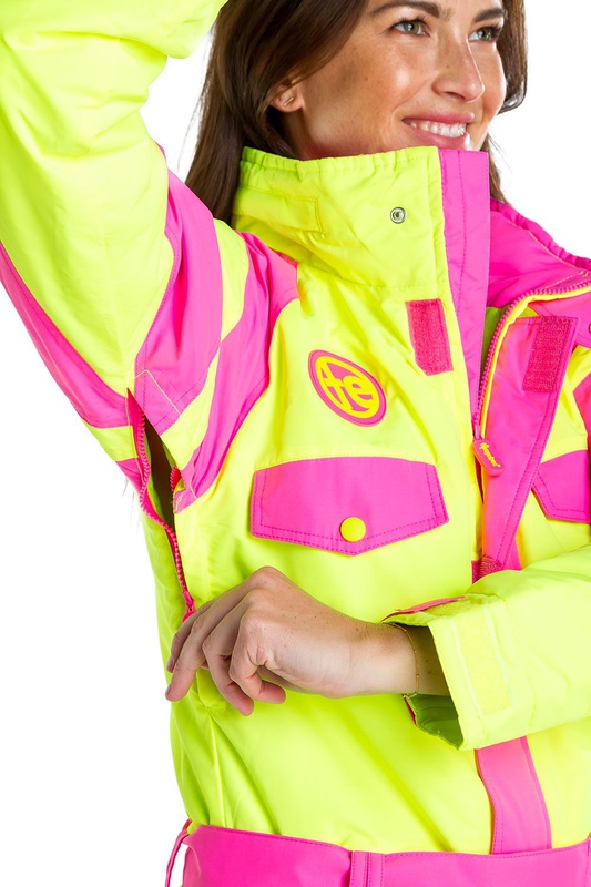 Tipsy Elves Youth Unisex Powder Blaster Neon Yellow Ski Suit Childrens Snowsuit