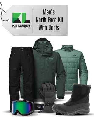 [Complete Outerwear with Boots KIT] - Mens - The North Face (Green | 3-in-1 | Clement Triclimate)