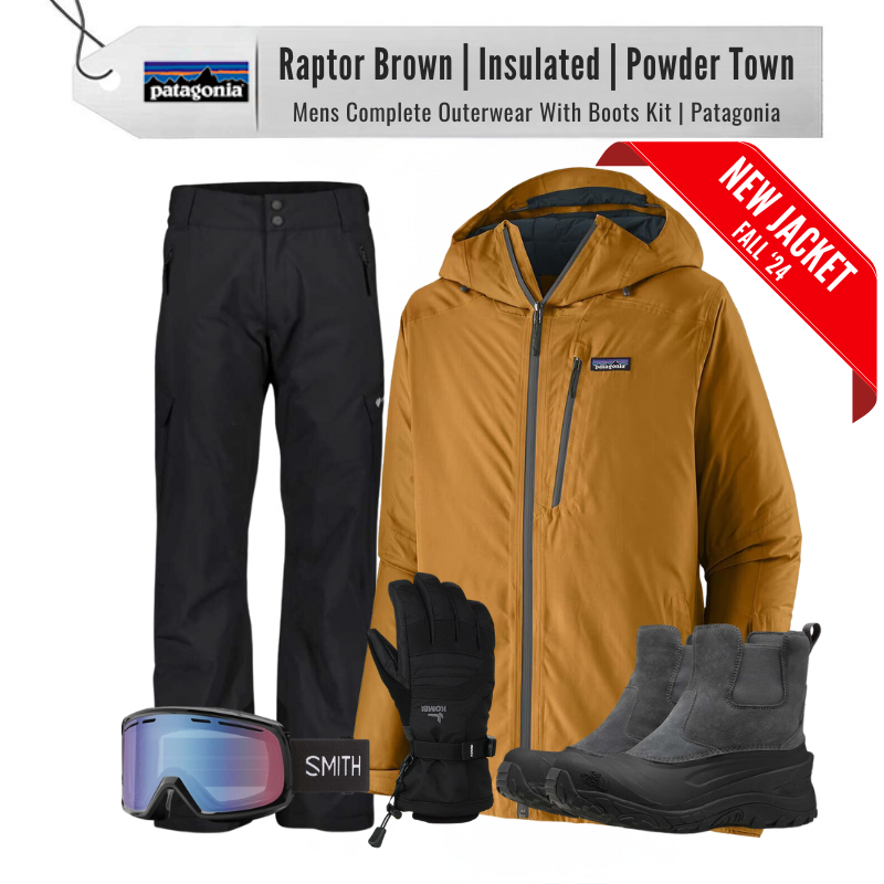 [Complete Outerwear with Boots KIT] - Mens - Patagonia (Raptor Brown | Insulated | Powder Town)