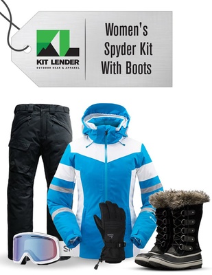 [Complete Outerwear with Boots KIT] - Womens - Spyder (Blue / White | Gore-Tex | Poise)