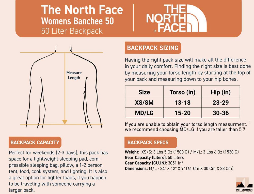 [Backpack] - The North Face 50 Liter Banchee (Womens)