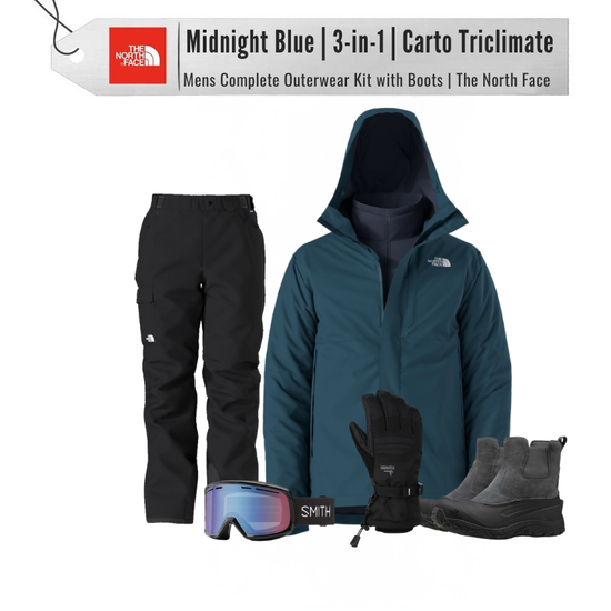 [Complete Outerwear with Boots KIT] - Mens - The North Face (Midnight Blue | 3-in-1 | Carto Triclimate)