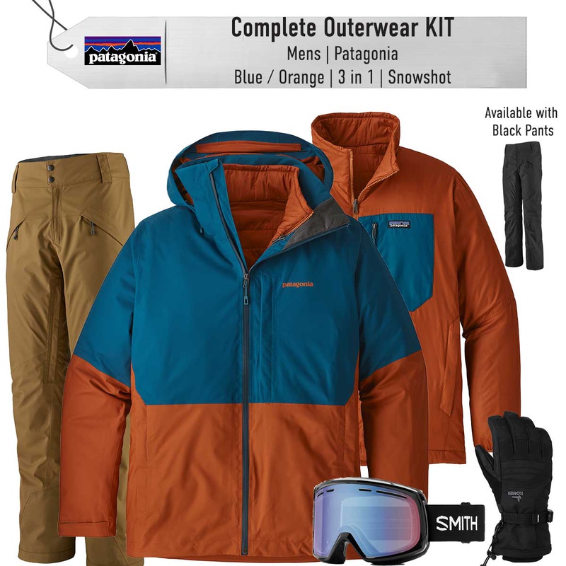 [Complete Outerwear KIT] - Mens - Patagonia (Blue / Orange | 3-in-1 | Snowshot)