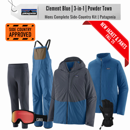 [Complete Side-Country KIT] - Mens - Patagonia ( Clement Blue | 3-in-1 | Powder Town )