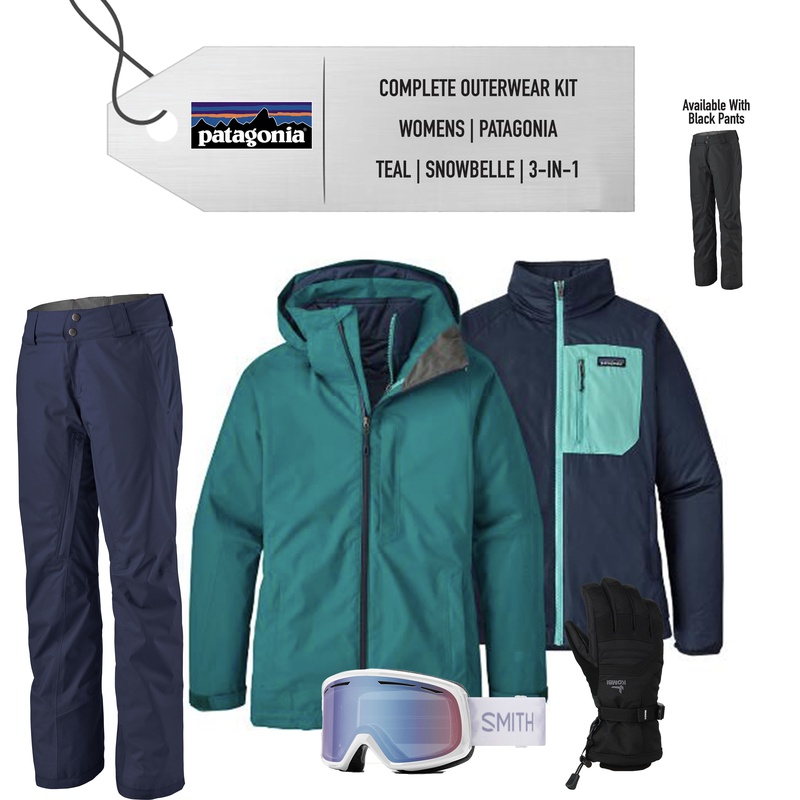 **SOLD** [Complete Outerwear KIT] - Womens - Patagonia (Teal | 3-in-1)