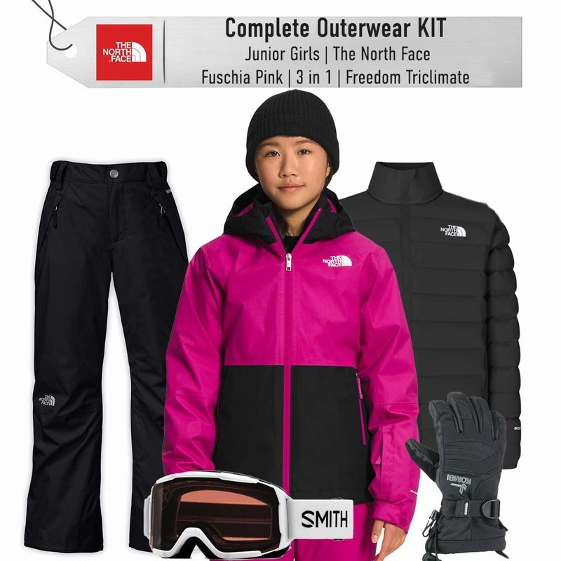 [Complete Outerwear KIT] - Jr Girls - The North Face (Fuschia Pink | 3-in-1 | Freedom Triclimate)