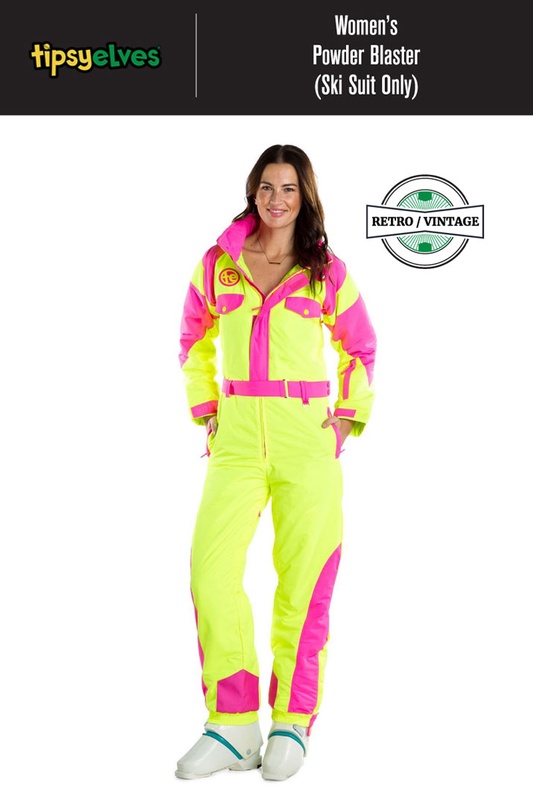 One Piece Ski Suit Womens Tipsy Elves Neon Yellow Powder Blaster Kit Lender Simple Ski and Snowboard Clothing Rentals for Your Next Trip