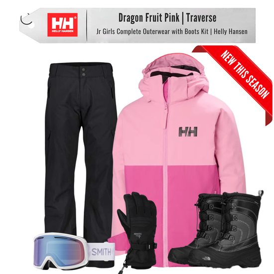 [Complete Outerwear with Boots KIT] - Jr Girls - Helly Hansen ( Dragon Fruit Pink | Traverse )