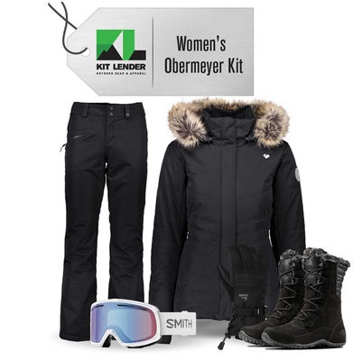 [Complete Outerwear with Boots KIT] - Womens - Obermeyer (Black | Fur Hood | Bombshell)