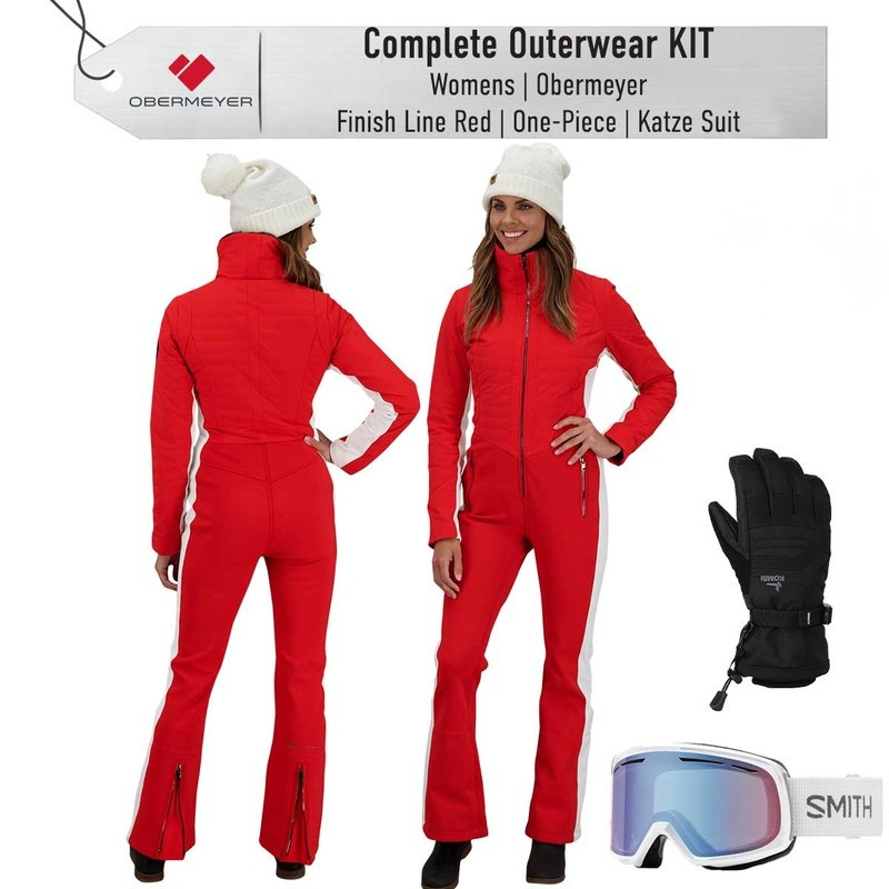 [Complete Outerwear with Boots KIT] - Womens - Obermeyer (Finish Line Red | One-Piece | Katze)