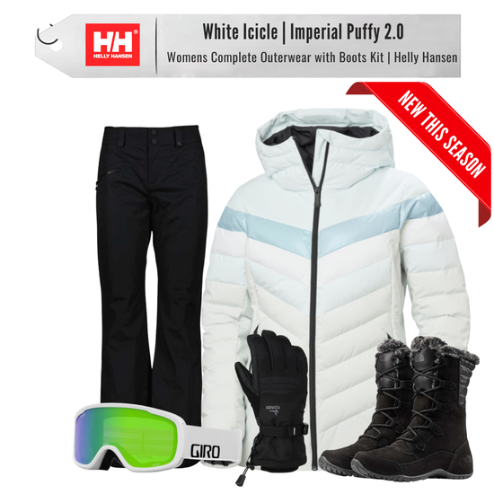 [Complete Outerwear with Boots KIT] - Womens - Helly Hansen ( White Icicle | Imperial Puffy 2.0 )