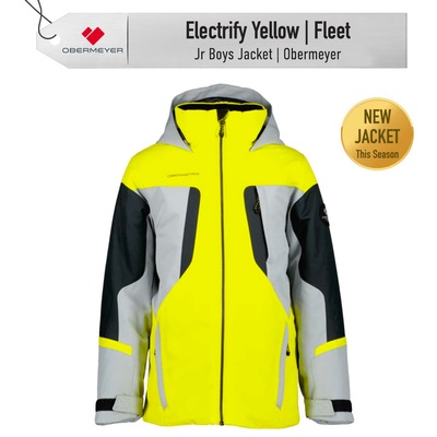 [Complete Outerwear with Boots KIT] - Jr Boys - Obermeyer (Electrify Yellow | Fleet)