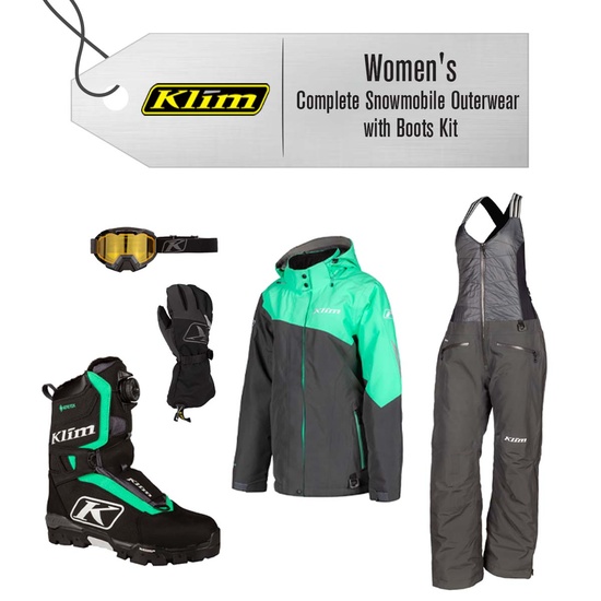 ** REMOVED S24 ** [Complete Snowmobile Outerwear with Boots KIT] - Womens - Klim (Allure)