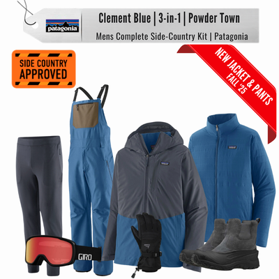 [Complete Side-Country with Boots KIT] - Mens - Patagonia ( Clement Blue | 3-in-1 | Powder Town )