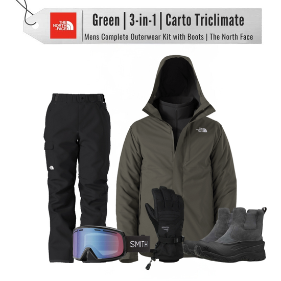 [Complete Outerwear with Boots KIT] - Mens - The North Face (Taupe Green | 3-in-1 | Carto Triclimate)