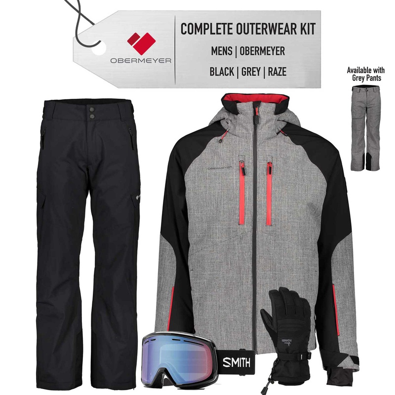 [Complete Outerwear KIT] - Mens - Obermeyer (Black / Grey | Raze) | Kit ...