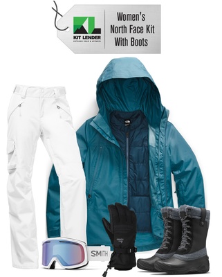 ** REMOVED S24 ** [Complete Outerwear with Boots KIT] - Womens - The North Face (Ocean Blue / Deep Teal | 3-in-1 | Clementine Triclimate)