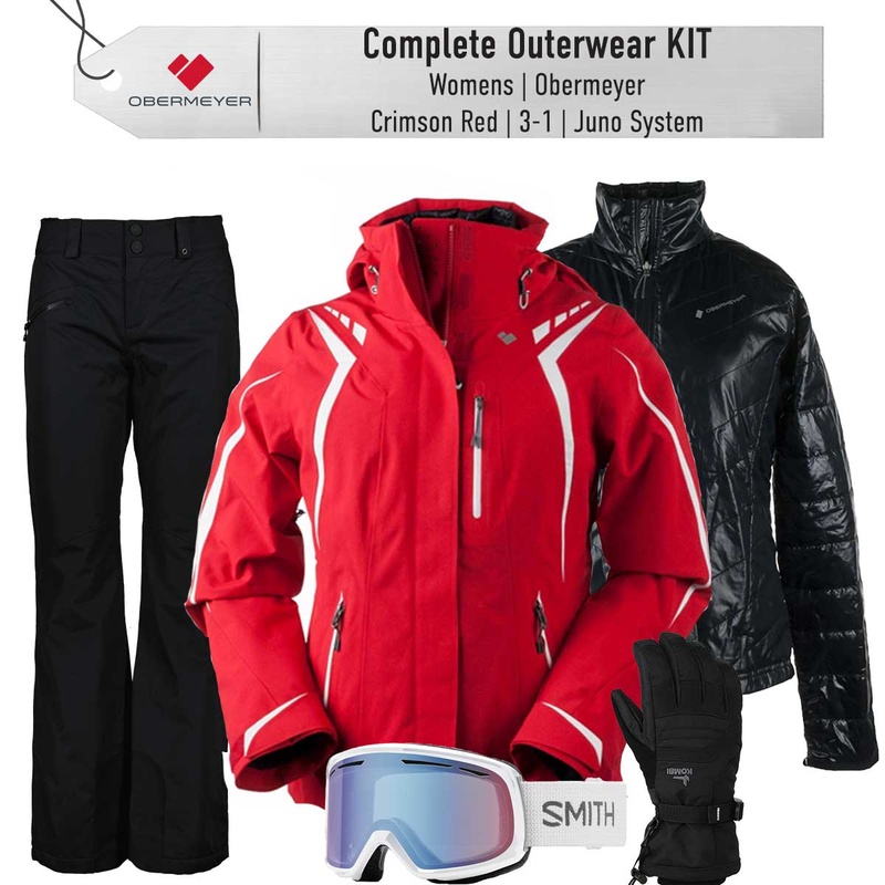 [Complete Outerwear KIT] - Womens - Obermeyer (Crimson Red | 3-1 | Juno System)