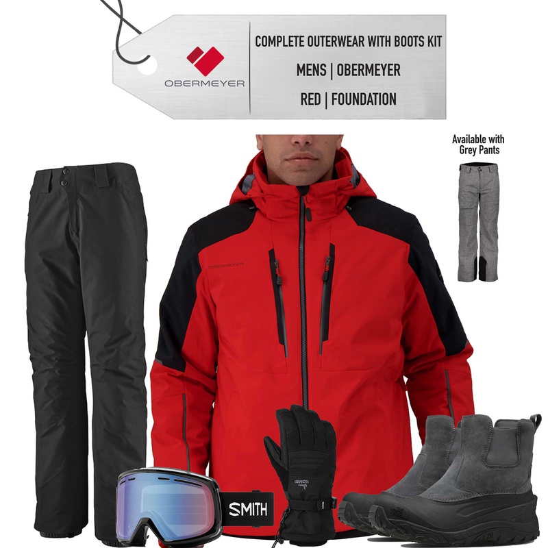 [Complete Outerwear with Boots KIT] - Mens - Obermeyer (Red | Foundation)