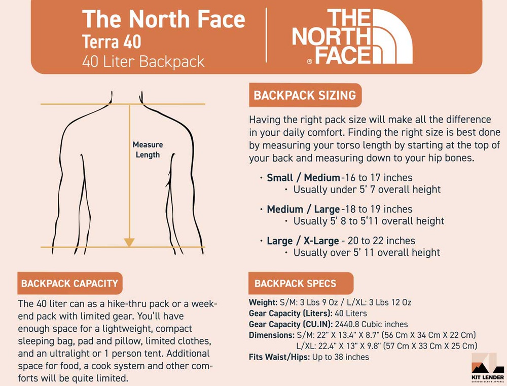 [Backpack] - The North Face 40 Liter Terra (Unisex)