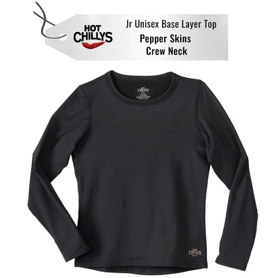 [Stay Warm Mountain Essentials Kit] - Jr Girls - Hot Chillys (Silver | Basic | Crew Neck)