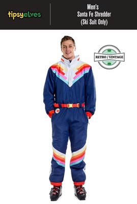 [Complete Outerwear KIT] - Mens - Tipsy Elves (Blue | One-Piece | Santa Fe Shredder)