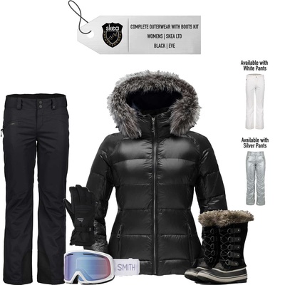 [Complete Outerwear with Boots KIT] - Womens - Skea (Black | Fur Hood | Eve Parka)