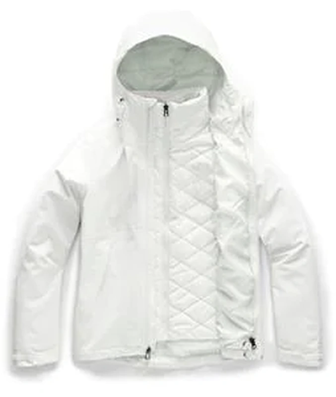 Jacket] - Womens - The North Face (White | 3-in-1 | Clementine Triclimate) | Kit - Simple Ski and Snowboard Rentals for Your Next Trip